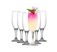 KIAPPO Eleganti bicchieri da spumante LAV, set da 6 pezzi, 190 ml, bicchieri da champagne cristallini, bicchieri di alta qualità per occasioni speciali, eleganti e convenienti, lavabili in