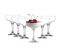 KIAPPO LAV MIS550 - Set di 6 bicchieri da champagne da 235 ml, eleganti bicchieri da champagne in vetro trasparente, di alta qualità ed elegante, ideali per spumanti, matrimoni e regali, lavabili in