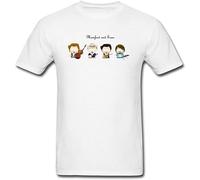 kiapu Men's Mumford & Sons Cartoon T Shirt White L