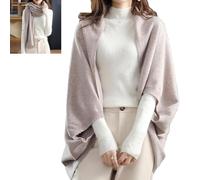KIASRZN Scialle Doppio Uso Caldo in Finto Cashmere, Cardigan Caldo e Leggero, Morbidi Involucri Invernali con Maniche (49in,Khaki)