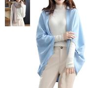 KIASRZN Scialle Doppio Uso Caldo in Finto Cashmere, Cardigan Caldo e Leggero, Morbidi Involucri Invernali con Maniche (49in,Blue)