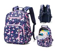 kibachev Zaino Scuola Elementare Bambino con Fascia Toracica, Zainetto Ragazzo/Ragazza 15l, Zaino Prima Elementare Bambina, Unicorno Zaino Asilo 4+ Anni