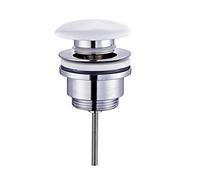 Kibath 171632 Valvola Clic Clac Universale Compatibile con la Maggior Parte dei lavelli in Ottone, Porcellana Bianca