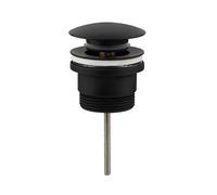 Kibath L173914 Valvola Clic Clac Universale Black. Scarico Push-up per lavabo e Bidet, Finitura Nera Opaca. Dado da 1 1/4. Realizzato in Ottone, Nero Opaco