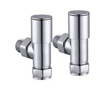 Kibath L305534 Set di due valvole e serratura per radiatore e portasciugamani del circuito dell'acqua calda Finitura cromata lucida