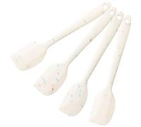 KIBBEH Set di 4 spatole in silicone resistenti al calore, design con coriandoli, 21,5 pollici, mini raschietto per pasta per cuocere, mescolare, cucinare e fare sapone