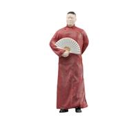 KiBcsLic 1:64 Figura di Un Attore Cinese di Tipo Crosstalk, Piccolo Personaggio da Esposizione Collezionabile, Apertura del Ventilatore