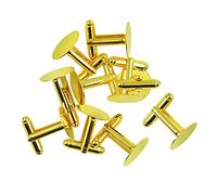 KiBcsLic 10 Pezzi Gemelli Pad Piastra Base Ottone per Fai da Te Regali Compleanno Cerimonia Adatti a Uso Business Party, Oro