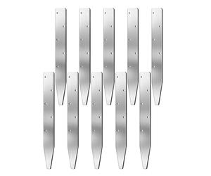 KiBcsLic 10 Pezzi Picchetti in Cemento Fermo V Fori Acciaio Piatto Resistente Installazione Estrazione Facile per Progetti Costruttivi Cortili, 15.7inch