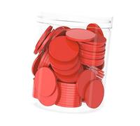 KiBcsLic 100 Pezzi Contatori Matematici Dischi per Calcolo Manipolativi Matematici Pp Resistenti per Bambini Ideali per Ordinamento Calcolo Rapido Pratica di a, Rosso