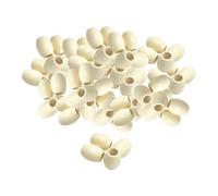 KiBcsLic 100 pezzi di perline di legno ovali distanziatrici con perline a barilotto con foro grande per braccialetti, Colore Del Legno