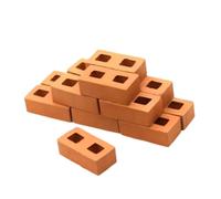 KiBcsLic 13 Pezzi Mini Mattoncini Modellini Miniatura Micro Paesaggio Mattoni in Argilla Fatti per Costruzioni Applicabili per Scenari Modellismo, Rosso