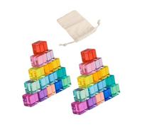 KiBcsLic 15 Pezzi Blocchi Arcobaleno Cubi Acrilico Gioco Educativo Impilabile Sviluppo Coordinazione Adatto a Bambini E Bambine Attività Didattica Regalo, 30 Pezzi, Taglia unica bambino