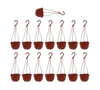 KiBcsLic 15 Vasi da Fiori Sospesi con Ganci per Interni Ed Esterni con Drenaggio, 17x10 Cm
