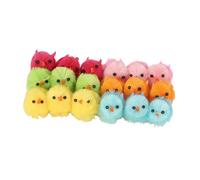 KiBcsLic 18 Mini Pulcini di Pasqua, Piccoli Pulcini di Chenille, Peluche Colorati, Statuette di Pollo, Ideali Come Regalo per Le Celebrazioni di Pasqua E Altre