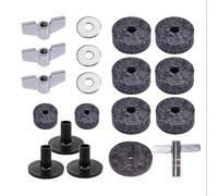 KiBcsLic 19 Pezzi Accessori per Piatti Set di Ferramenta con Componenti Sostitutivi Dadi E Manicotti Protettivi per Un Assemblaggio Rapido Adatto per Musicist, grigio