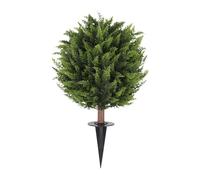 KiBcsLic 2 Pezzi Albero Topiario Artificiale Siepe Rotonda Pianta Finta con Picchetto Facile da Installare PVC Adatto per Addobbi Festivi Giardino Portico Casa, 1 Pezzo