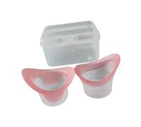 KiBcsLic 2 pezzi di coppette lavaocchi in silicone, coppette per la pulizia degli occhi con custodia, vaschetta per il lavaggio portatile, Rosa
