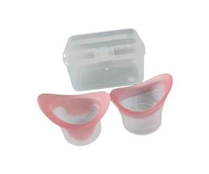 KiBcsLic 2 pezzi di coppette lavaocchi in silicone, coppette per la pulizia degli occhi con custodia, vaschetta per il lavaggio portatile, Rosa