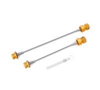 KiBcsLic 2 Pezzi Perni Ruota Bicicletta Sgancio Rapido Set Mozzo Anteriore Posteriore Metallo Facile Sostituzione Adatto per Ciclisti Riparazione Garage Cicli, Oro