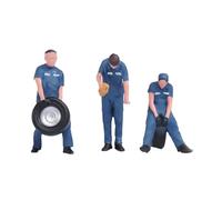 KiBcsLic 3 Figure in Miniatura in 1:64, Decorazione per Micro paesaggi, Meccanico d'auto, umane