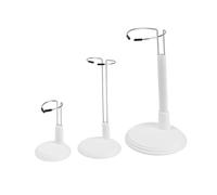KiBcsLic 3 Pezzi Supporti per Bambole Espositore Verticale Telaio di Sostegno Base di Supporto E Rastrelliera per Figure Robusti E Regolabili Adatto a Fotogra, Bianco