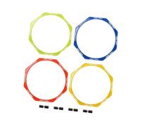 KiBcsLic 4 Anelli per Agilità, Cerchi per Saltare, Versatili E Portatili per Esercizi di velocità, Ideali per Sport, Calcio, Allenamento E Molto Altro, S