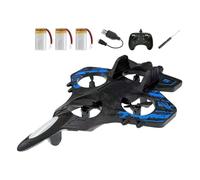 KiBcsLic Aereo Radiocomandato Schiuma Aeroplano Giocattolo Elettronico Jet per Evoluzioni con Luci Notturne Velivolo Telecomandato per Principianti Adatto a Se, Batteria Blu 3