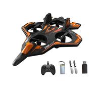 KiBcsLic Aeroplano RC in Schiuma con Luci a LED per Principianti E Giovani, D Orange