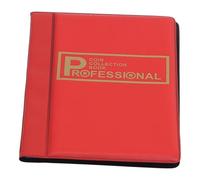 KiBcsLic Album Book Raccoglitore Monete Album Collezione Supporto Portamonete Accessorio Pratico con 120 Tasche Trasparente in PVC Resistente Adatto per C, Rosso
