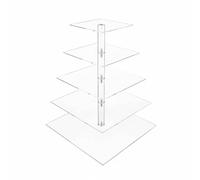 KiBcsLic Alzatina Trasparente a più Livelli Effetto Elegante Display Display Acrilico Trasparente Bordi Lisci Esposizione Dolci per Buffet, Tavolo Dessert, Moderno
