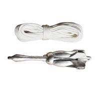 KiBcsLic Ancora Pieghevole Resistente Alla Corrosione Ancora Zincata a 4 Punte Leggera Attrezzatura Nautica per Lago, 1,5kg+20m 8mm Corda