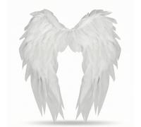 KiBcsLic Appendici Celesti Piumate Protesi Tulle Morbide Costume per Cosplayer, Cosplay, Servizi Fotografici, Spettacolo, Bianco, Ali D Angelo In Organza Bianca