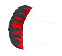 KiBcsLic Aquilone acrobatico da Esterno 2M, Set di mulinelli e Linea da 30M, Rosso Nero
