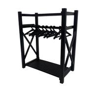 KiBcsLic Armadio per Casa delle Bambole Accessorio Decorazione Mobili Guardaroba Lavorazione Moderna Design Minimalista Adatto per Arredare Case in Miniatura, Nero