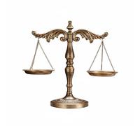 KiBcsLic Bilancia Della Giustizia Vintage Design Classico Bilancia Della Giustizia Ornamentale Lavorazione Artigianale per Avvocati, Studio Giuridico, Oro Retrò