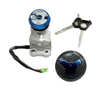 KiBcsLic Blocco Accensione Interruttore Serratura Cilindro Universale Materiale Solido Affidabile per Motociclisti Veicolo Sostituzione Casa, Blu