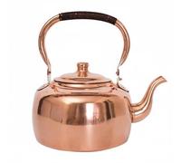 KiBcsLic Bollitore in Rame Puro Uso Versatile Teiera in Rame Artigianale Conduzione Del Calore Uniforme Bollitore per Acqua a Induzione per Ristorante, Rame, 5L A