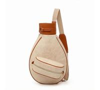 KiBcsLic Borsa a Goccia Regolabile Porta Racchette Cerniera Liscia per Giocatori di Tennis, Marrone, Bianco E Marrone