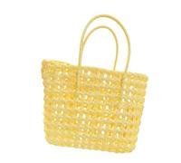 KiBcsLic Borsa a Mano Intrecciata per Donna, per Uso Quotidiano E Gite Fuori Porta, Giallo
