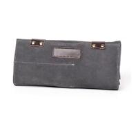 KiBcsLic Borsa Attrezzi tile | Pelle di cuoio Smerigliata, Borsa da Parrucchiere, Capiente, Custodia con Bottoni a Pressione, per Toelettatura, Grigio