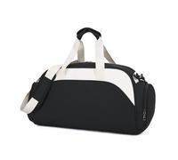 KiBcsLic Borsa da viaggio con sezione per calzature, capienza elevata, borsa Oxford per fitness, Nero Bianco