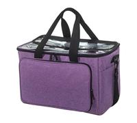 KiBcsLic Borsa Organizer per Uncinetto, Borsa a Tracolla, Borsa per Maglieria, Contenitore per Filati, Poliestere, Manici Comodi E Ordinata per Riporre, Viola