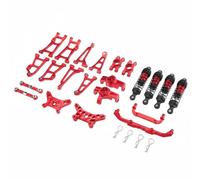 KiBcsLic Braccetti Sospensione e Ammortizzatori RC Leggero Set Supporti di Sospensione in Alluminio Facile da Installare, Red