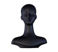 KiBcsLic Busto con Collo Lungo Opaco Busto con Collo Sagomato Spalle Sagomate Espositore , Nero
