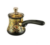 KiBcsLic Caffettiera Turca Decorata con Motivo Floreale Decorativo Pentolino Ergonomico Brocca per Caffetteria, 550ML