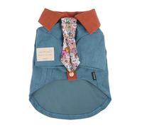 KiBcsLic Camicia per Cani con Cravatta Corduroy Bottoni Abbigliamento Accogliente Retro per Cani Piccoli Medi Grandi Adatta per Eventi Invernali Celebrazioni D, L