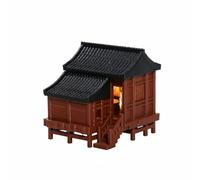 KiBcsLic Casa in Miniatura Stile Cinese Design Dettagliato Modello di Edificio Antico Illuminato Con Luce Interna per Acquario