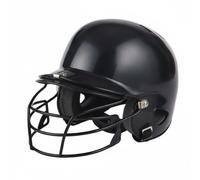 KiBcsLic Casco da Baseball con Maschera Facciale Cinturino Regolabile Casco da Baseball con Maschera Ammortizzante per Giovani, Adulti, Nero, Kids A
