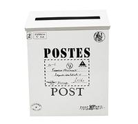 KiBcsLic Cassetta Postale Da Esterno Delle Lettere Contenitore Postale E Portariviste Da Muro con Design Retrò E Coperchio Sporgente Adatta per Abitazioni, Bianca